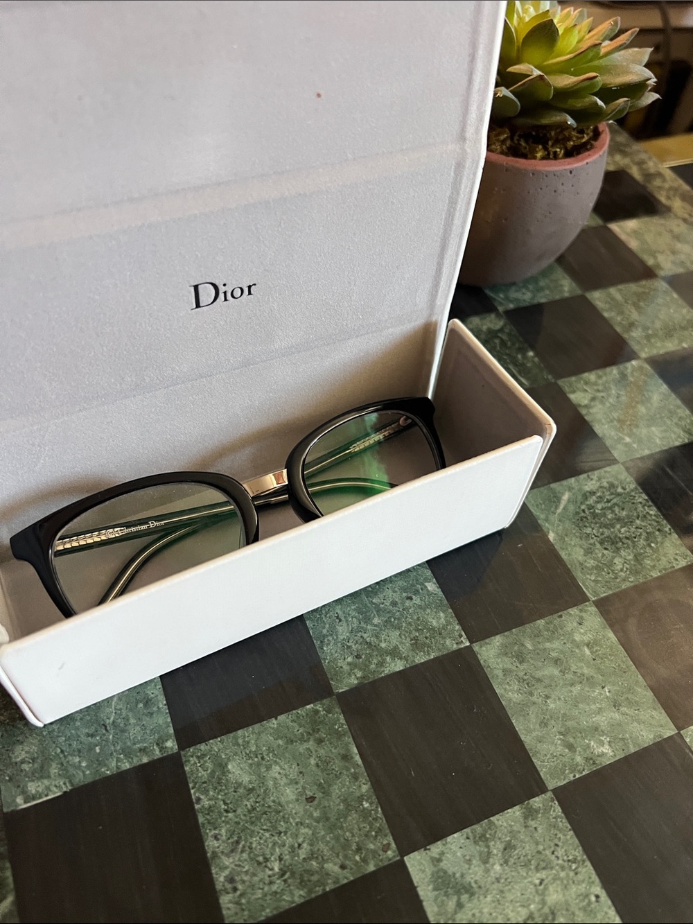 Dior Black Cat-Eye Frames with Silver Accents - Picture 5 of 5